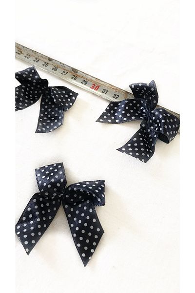 Ozpas Φιόγκος Σατέν Navy Blue πουά 50τμχ