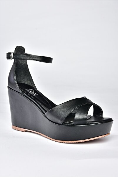 Fox Shoes Schwarze Damenschuhe mit Keilabsatz