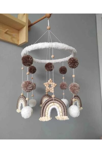 FN Makrome Dönence Bebek Dönencesi Bebek Beşik Aksesuar El Yapımı Bebek Çocuk Odası Aksesuar