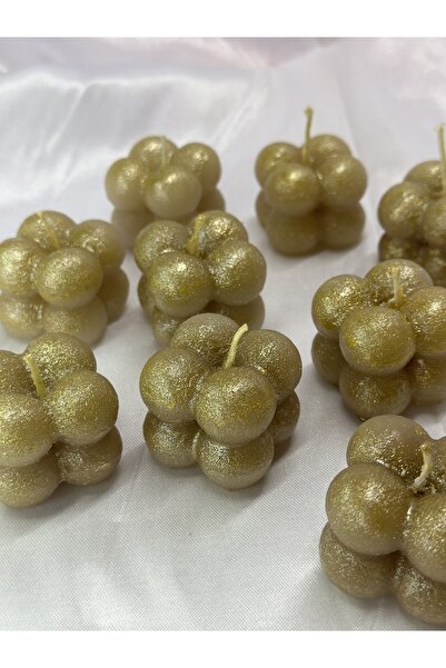 Zdtoptan Simli Gold Renk Okyanus Kokulu Özel Mini Bubble Mum Davet Nikah Söz ...