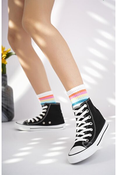 Slazenger Hi High Top Women's Summer Linen Black Sneaker Shoes