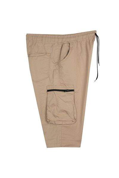 marufshop Cargo Pocket Μεγάλο Μέγεθος Gabardine Σορτς Μπεζ