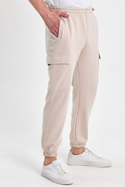 Danger Men's Cargo Pocket Sweatpants Beige