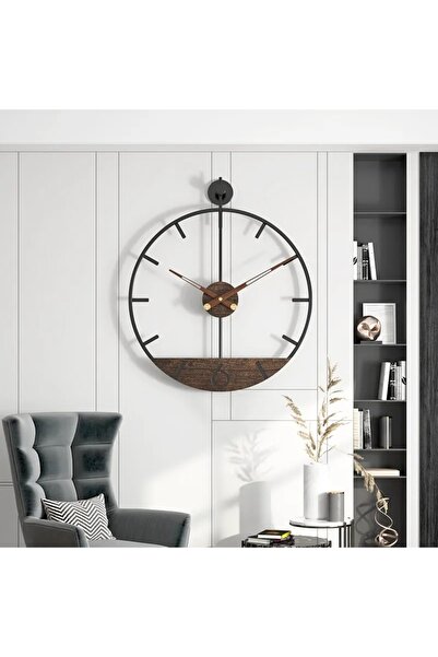 MetaQuartz Aksesuar Mahsertini Masif 60 Cm Duvar Saati , Modern Dekoratif Met...