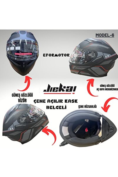 JİEKAİ Çene Açılır Kask Mat Renk