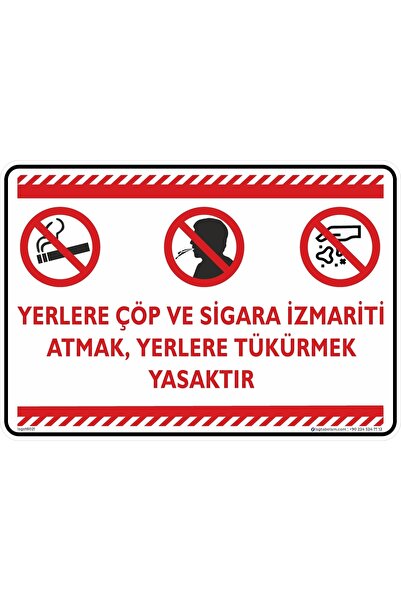 25x35cm/label/It is forbidden to throw garbage and cigarettes on the floor and spit on the floor