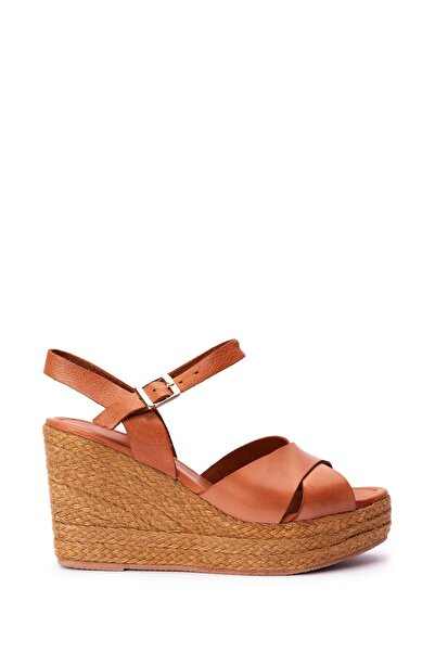 Elile Shoes Hakiki Vageta Deri Topuklu Kadın Sandalet 34-35-41-42-43-44 Numara