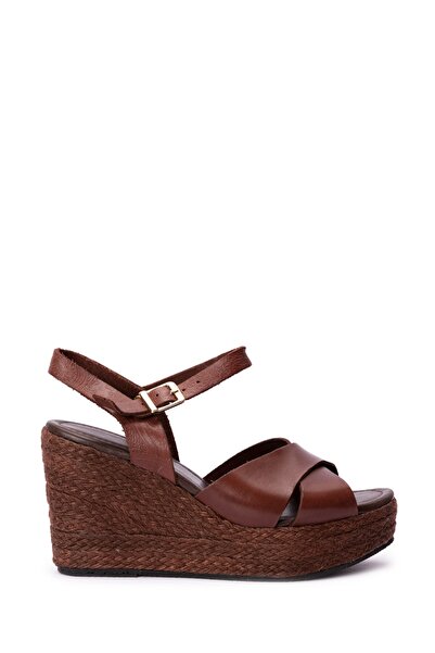 Elile Shoes Hakiki Vageta Deri Topuklu Kadın Sandalet 34-35-41-42-43-44 Numara