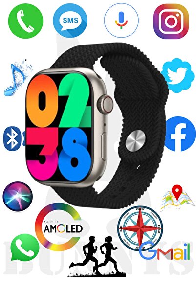 RABBİT STORE Oppo A74 Uyumlu Akıllı Saat Konuşma Özellikli Watch 9 45mm Amoled Ekran