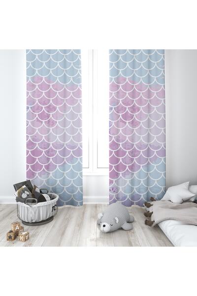 instababyrooms Çocuk Odası Dijital Baskılı 135x260cm Tek Kanat Fon Perde Model 00033