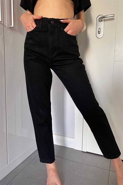 LAMİRAMOOD Mom Black High Waist Stretchy Jeans Sonc