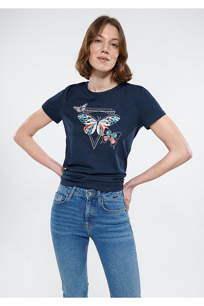 Mavi Tricou cu imprimeu fluture, cu croială normală / croială normală 1610141-70488