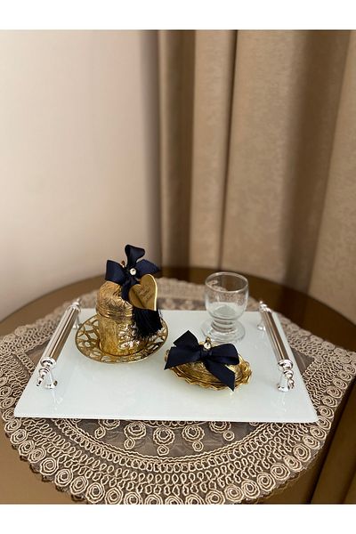Housess Hayal Handle White Engagement Promise Henna και δίσκος παρουσίασης