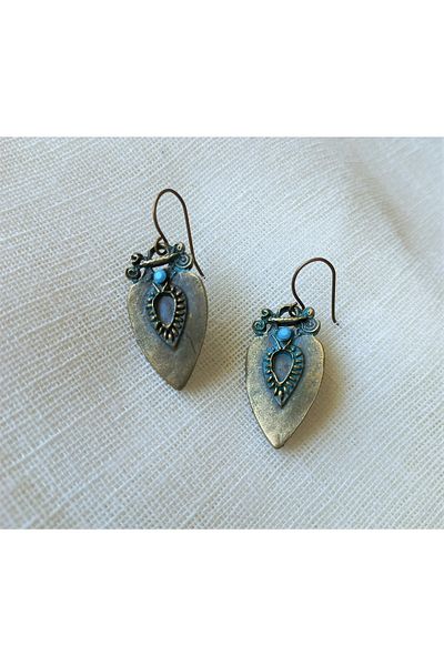dela otantik Boho Earrings - Heart Themed, Ethnic Dangle Earrings Handmade Jewelry