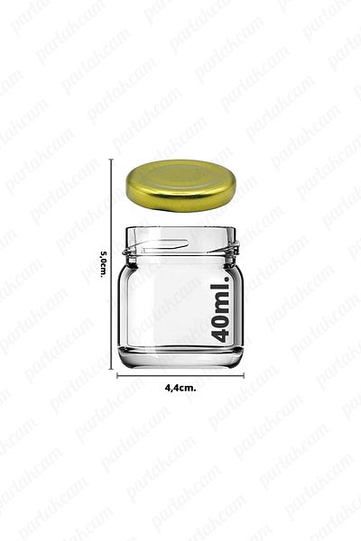 parlakcam 5 Pieces Mini-small Glass Jar Specimen, Food, Wedding and Henna Confectionery Jar 40ml
