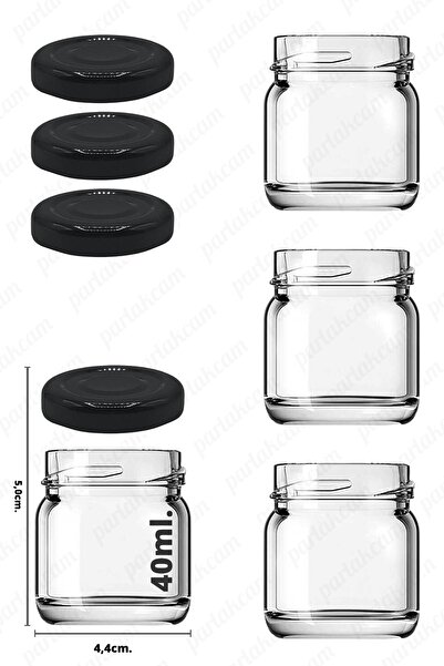 parlakcam 3 Adet Mini-küçük Cam Kavanoz Numune, Mama, Düğün Ve Kına Şekerleme...