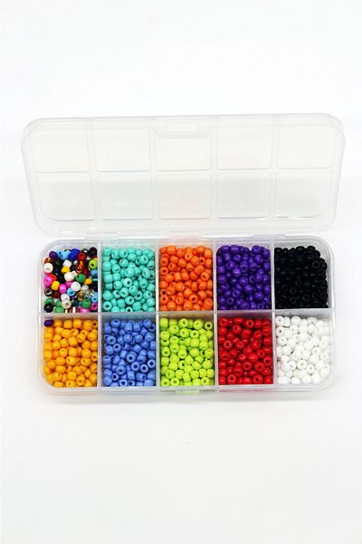 Hobimos Hobby Accessory Sand Bead Set in 10 Compartments Box 10x10 Grams