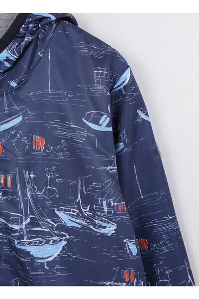 Lee Cooper Μπλε ανδρικό παλτό 232 Lcb 232002 Sail Blue με σχέδιο