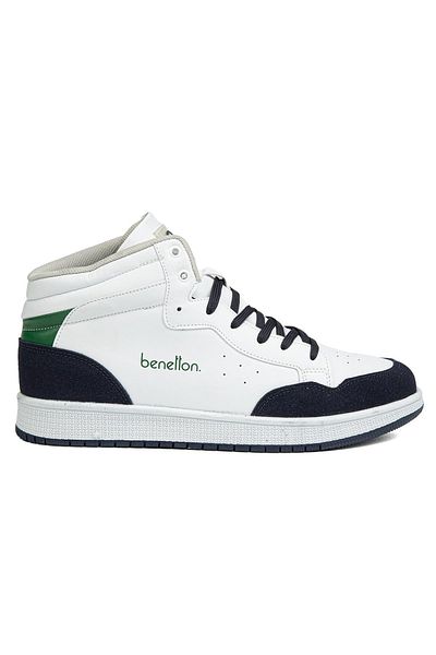 Benetton ® |   Bn-30869 - 3471 White Navy Blue - Ανδρικά αθλητικά παπούτσια