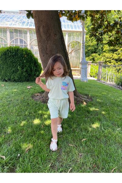 EYC BABY Green Muslin Pocket Detailed Unise Children's Shorts Set