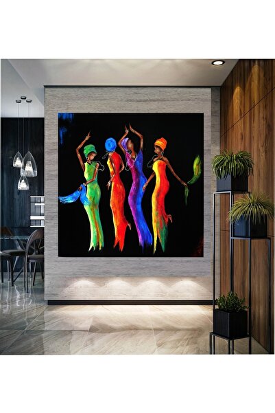 HDART Soyut Modern Dans Eden Afrikalı Kadın Kadınlar Kanvas Tablosu