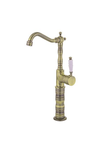 LPD LİDER Mix Porcelain Rustic Antique-Black-White-Chrome Gold Bowl Sink Faucet