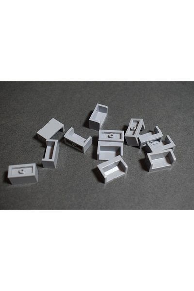 LEGO Original Custom Accessory Creator Panel 1 X 2 X 1 Corner Box Brick Light Gray 6 Pieces Will Be Sent