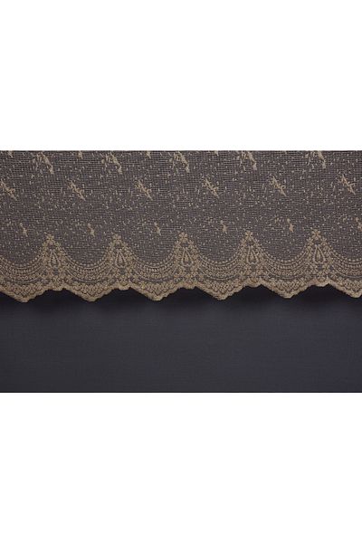 AKÇA TEKSTİL Bird Model Dark Mink Color Single Wing Ready Planted Pleated Background Curtain 300*260 Cm