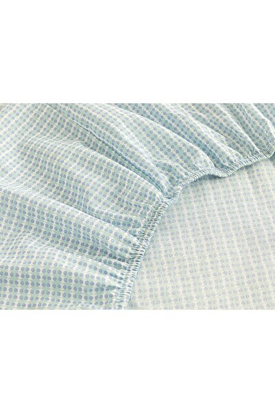 English Home Wave Dots Easy-Iron Single Elastic Sheet 100x200 Cm Seledon