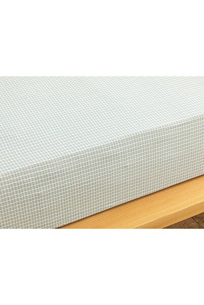 English Home Wave Dots Easy-Iron Double Elastic Sheet 160x200 Cm Seledon