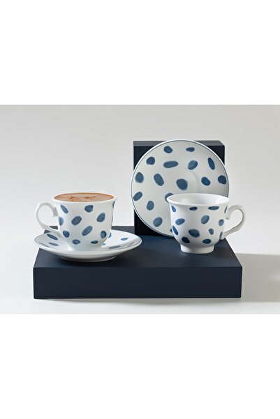 English Home Ivy Chic Porselen 2'li Kahve Fincanı Takımı 80 Ml Lacivert