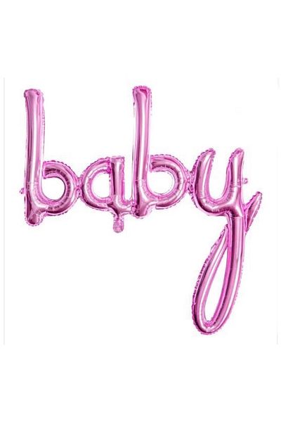 Deniz Party Store Baby Italic Foil Balloon Pink