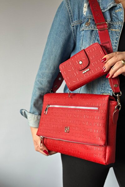 Just Polo Multi-Compartment Women's Crossbody Bag with Column Strap 4032-gb