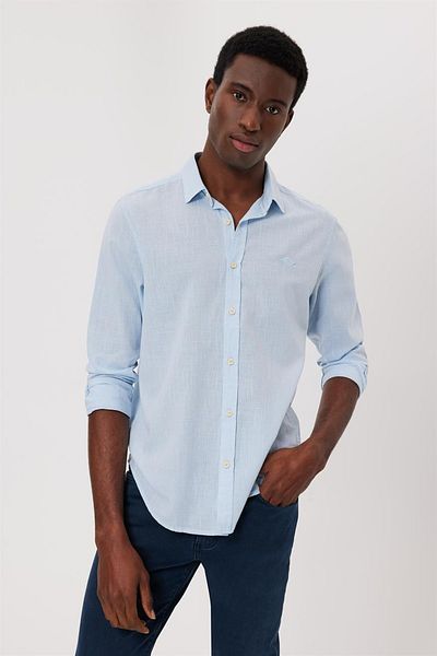 Lee Cooper Ανδρικό υφαντό πουκάμισο Dexter μπλε