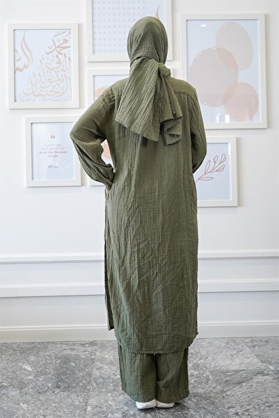 Zeliha Baysan Ravi Müslin Kadın Hac & Umre Takım Haki