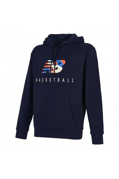 New Balance Mnh1361 Nb Man Lifestyle Hoodie Navy Blue Men's Sweatshirt