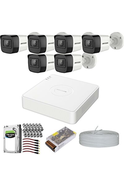 Hikvision Haıkon 6 Kameralı Güvenlik Kamera Sistemi Hazır Set 1tb 7/24 Hdd