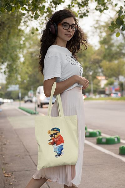 Advantage Teddy Bear Trend Printed Ακατέργαστη υφασμάτινη τσάντα
