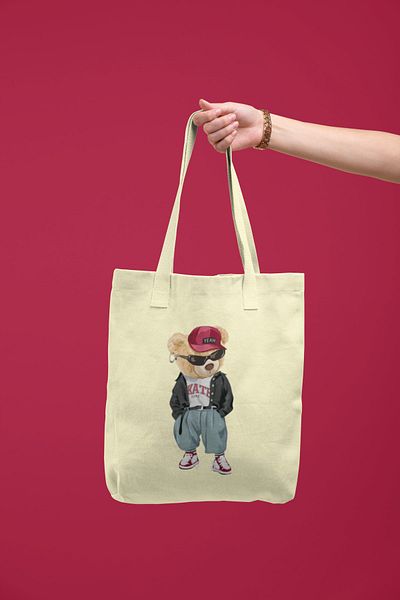 Advantage Teddy Bear Trend Printed Ακατέργαστη υφασμάτινη τσάντα