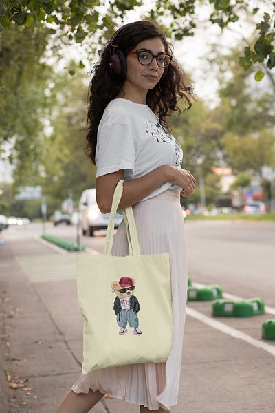Advantage Teddy Bear Trend Printed Ακατέργαστη υφασμάτινη τσάντα