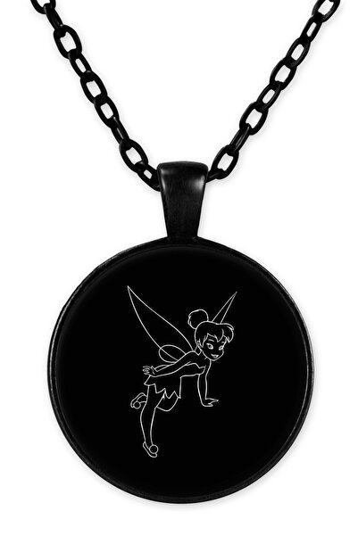 herotasarım Tinker Bell Bll3322 Model Black Chain Necklace