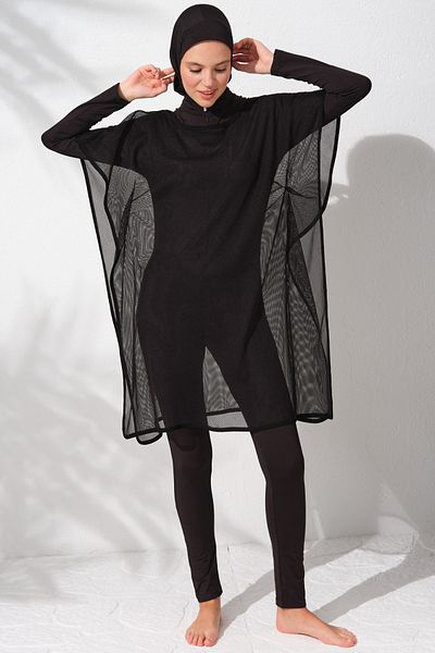 Pierre Cardin Salopetă Hijab Neagră - Costum de baie din plasă 231919