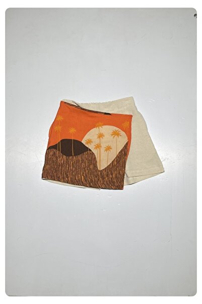 nk kids Limi Kız Keten Şort Etek