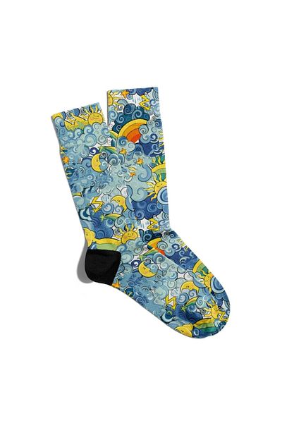 Eğlenceli Çoraplar Fun Socks Unisex Summer Sunes Summer Popart Printed Socks Ecsoket120