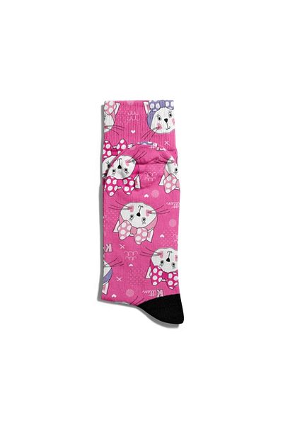 Eğlenceli Çoraplar Fun Socks Unisex Kitten Cat K Printed Socks Ecsoket147