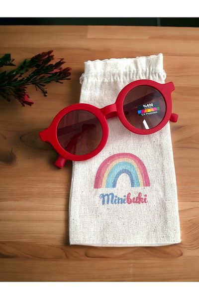 minibuki Red Children's Sunglasses with UV Protection