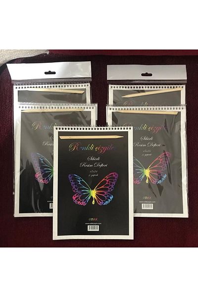 Esmay 8 Sheets Magic Painting Notebook Scratchable Notebook 5 Pieces
