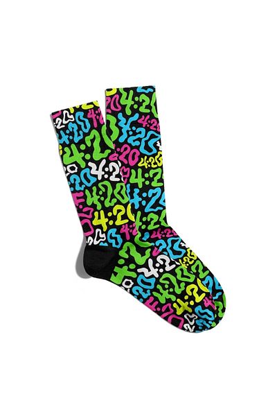 Eğlenceli Çoraplar Fun Socks Unisex Colorful Figures Printed Socks Ecsoket265