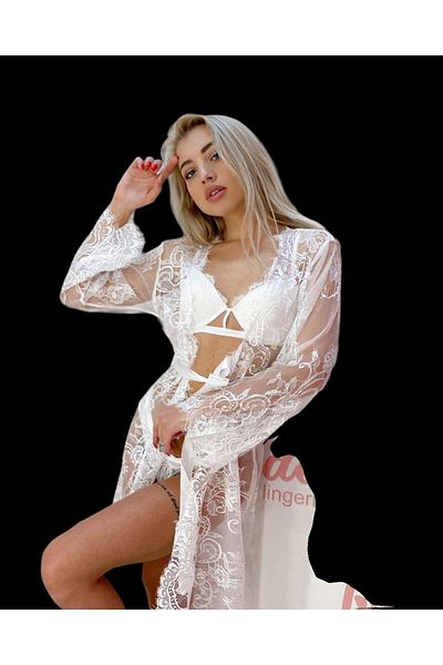 ŞAHPERA BUTİK Μακρύ δαντελένιο φόρεμα Mellina