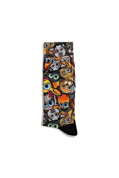 Eğlenceli Çoraplar Fun Socks Unisex Cute Animals Xs Pattern Printed Socks Ecsoket431